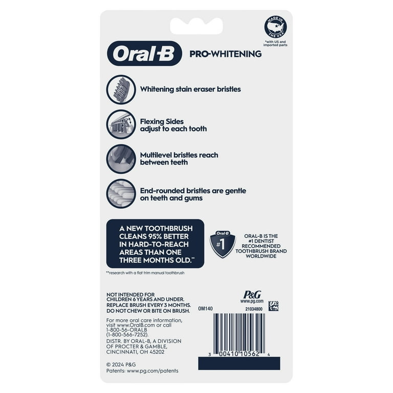 Oral−B D365236WT WHITE Amazon.com : Oral-B 3D White Pro-Flex Toothbrushes, Soft, 6