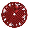 thumbnail image 1 of 122cm Christmas Tree Skirt, Christmas Tree Stand Cover, Christmas Tree Decoration, Merry Christmas Tree Skirt Christmas Tree Mat, Red and Black Plaid, 1 of 5
