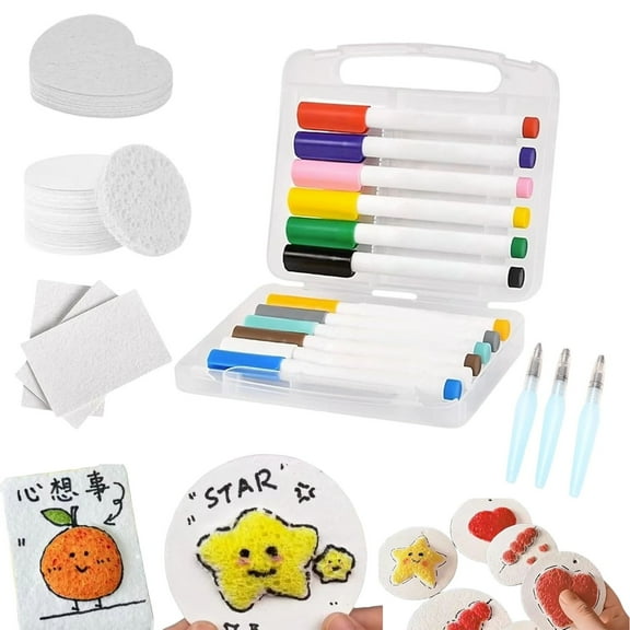 Ultimate Foam Texture Painting Kit - Magic Expanding Art Paper with Markers and Watercolor Pens for Creative DIY Projects - Ideal for Arts & Crafts Fun and Unique Handmade Gifts