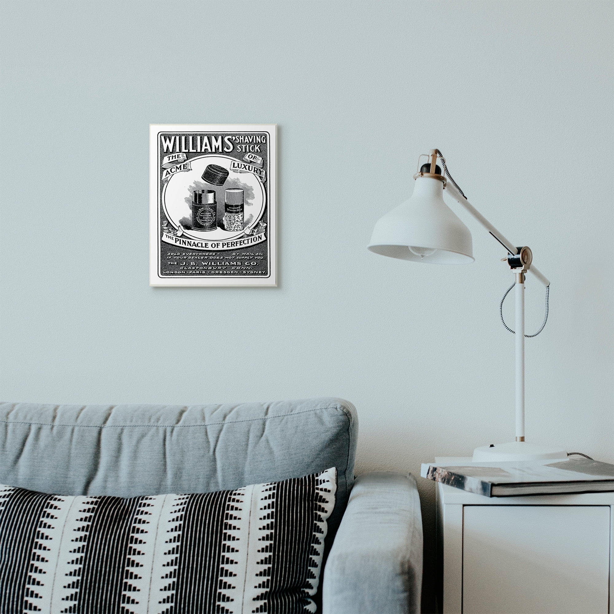 Stupell Industries Shaving Advertisement Vintage Black And White Design Wall Plaque by The Saturday Evening Post