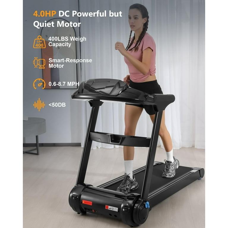 HP Folding Treadmill, [Max 400 LBS] [No Assembly] MPH
