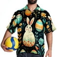 thumbnail image 4 of Easter Men's Short Sleeve Poplin Shirt - Casual Printed Button Down Short Summer Beach Shirts Unisex940, 4 of 6