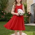 thumbnail image 6 of Ugoldhm Girls Sleeveless Pleated Neck Swing Dress with Pockets - Casual Comfy Summer Tank Dress (5-15 Years), 6 of 8