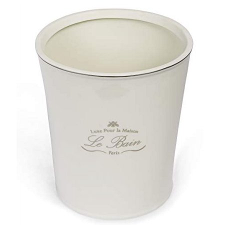Ben&Jonah Le Bain Paris Collection Heavy Porcelain Waste Basket (9.5" H x 8" Top Diameter, 7" Bottom Diameter)