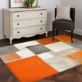 thumbnail image 3 of Burnt Orange Runner Rug 2.7x5 FT,Non Slip Entryway Carpet,Grey Modern Abstract Art Oil Painting Geometric Washable Soft Floor Carpet Entrance Mat Throw Rug for Hallway Laundry Room Bedside, 3 of 9