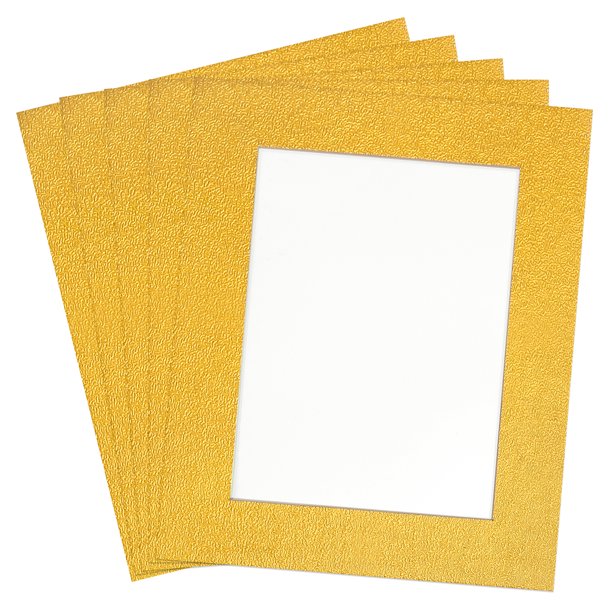 5.6" x 7.6" Fotos Estera, Central Biselado Corte Marco Mate Fotos Respaldo Tablero para 4" x 6" Fotos Im?genes Ilustraciones Pintura, Dorado Tono 5uds Unique Bargains tableros de la estera de la foto