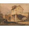 thumbnail image 2 of Samuel Prout 14x12 Gold Ornate Wood Frame and Double Matted Museum Art Print Titled - The Monnow Bridge, Monmouthshire (Before 1814), 2 of 4