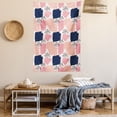 thumbnail image 2 of Navy and Blush Tapestry, Hand Painted Style Brushstrokes in Pastel Colors Abstract Artistic Pattern, Wall Hanging for Bedroom Living Room Dorm Decor, 40W X 60L Inches, Multicolor, by Ambesonne, 2 of 5
