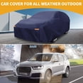 thumbnail image 2 of Cubierta de Automóvil Universal Impermeable para Todo Clima Protección Exterior Completa Anti-UV Sol Lluvia Azul Marino 177" a 190", 2 of 5