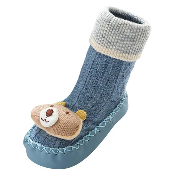 Akiihool Slippers For Baby Girl Kids Toddler Slippers Boys Girls Indoor House Shoes Non-Slip Slippers Socks (Blue,13)