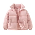thumbnail image 2 of Bixock Toddler Girls Puffer Jackets Girls Winter Coats Kids Padded Coat Outerwear Long Sleeve Lapel Collar Zip Front Thermal Winter Jacket for Kids 2-15Years, 2 of 7