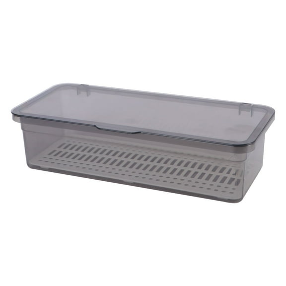 EXHUMKY Black Food Grade Plastic Chopsticks Storage Container with Lid for Tableware