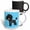 Multicolor, variant on 3drose, Cute Black Poodle Blue Paw Print Background, 11oz Two-tone Black Mug