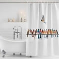 thumbnail image 3 of Birds Shower Curtain, Waterproof Shower Curtains for Bathroom, Watercolor Bird Vintage Washable Fabric Bathtub Curtain Set Bath Decor with 12 Hooks 48"x72", 3 of 8