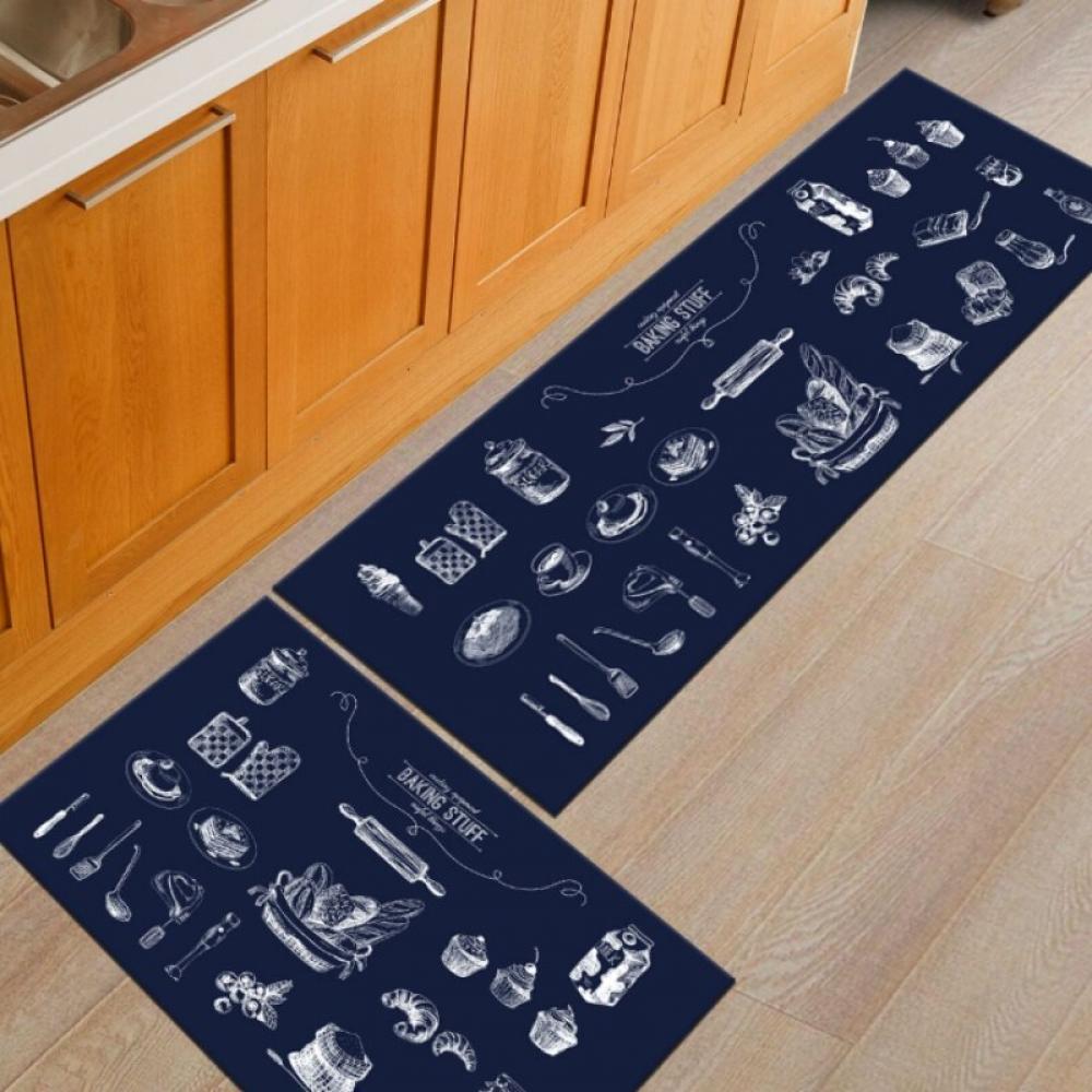 SweetCandy Kitchen Mats for Floor 2 PCS Kitchen Rug Waterproof NonSlip