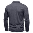 thumbnail image 6 of Mens Polo Shirts Casual Long Sleeve Button Collar Stretch Golf Tee Tops with Pocket, 6 of 6