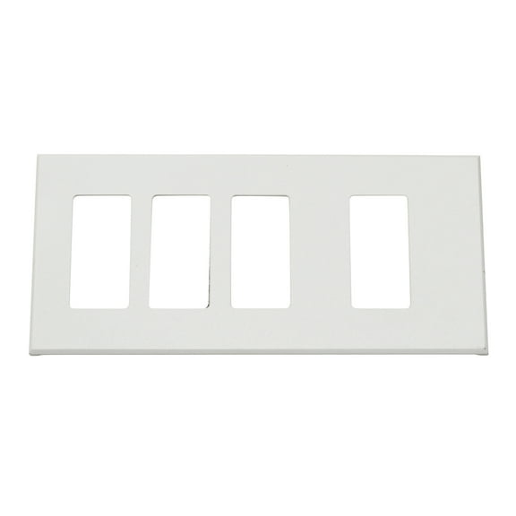Lightolier Controls FB4SSSLW 4 Gang Faceplate Wall Plate, White