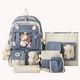 thumbnail image 4 of Btafrte 5 Unidades/juego Mochilas Escolares Lona para Mujer Mochilas Escolares Kawaii para Estudiantes (azul), 4 of 9