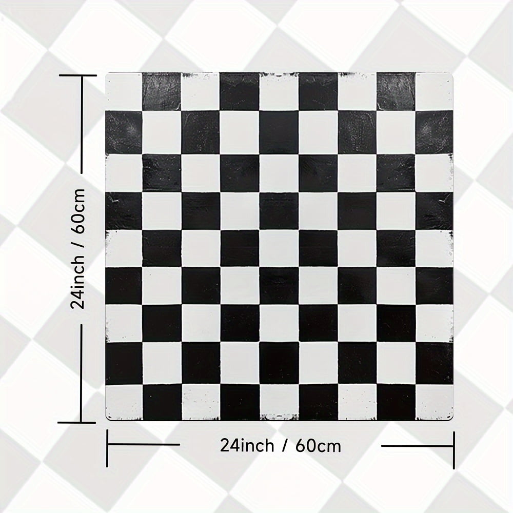 1pc Dish Drying Mat, 20in×24in2/4in×24in, Black And White Grid Washing Machine Dust Cover Mat, Washstand Drain Mat, Washstand Cup Mat, For Kitchen Countertop, Kitchen Accessories