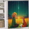 thumbnail image 5 of Boy And Fox Watching Stars Shower Curtain Bathroom Sets Toilet Lid Rug, Bath Mat And Contour Mat, Shower Curtain 4Pcs, 5 of 8
