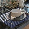 thumbnail image 5 of Napperons, Ensemble de 4 Napperons Tissés Antidérapants pour Table à Manger, 4 Pcs (Bleu & Blanc), 5 of 5