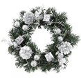 thumbnail image 3 of Christmas Wreath With Battery Powered LED Light String Front Door Hanging Garland Holiday Home Decorations, 3 of 4