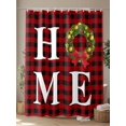 thumbnail image 4 of Christmas Home Extra Long Shower Curtain Set, Waterproof Shower Curtains for Bathroom, Winter Xmas Red Black Buffalo Plaid Washable Fabric Cloth Bath Curtain for Bathtub with Hooks 72x96 Inches, 4 of 6