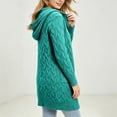 thumbnail image 4 of Lutiedan Womens Plus Size Hooded Cardigan Open front Cable Knit Sweater Coats Casual Warm Mid-Length Cardigan with Pockets S-5XL, 4 of 7