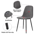 thumbnail image 5 of Dining Chairs Set of 6, Side Dining Room Chairs, Kitchen Chairs with Cushioned Seat, High Back & Metal Feet, Chairs for Dining Room, Kitchen, Living Room, Dark Gray, 5 of 7