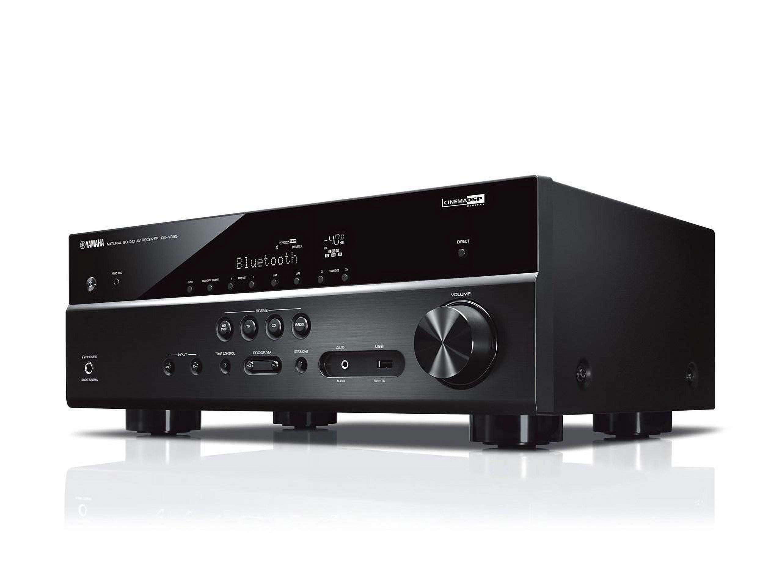 Yamaha 4K Bluetooth AV Receiver 5.1-Channel, RX-V385, Black
