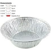 Pactogo Disposable Aluminum 5 3/4 Meat Pot Pie Extra Deep Pan Baking Tin (Pack of 6)