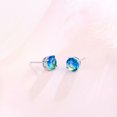 thumbnail image 6 of 8mm Silver Plated Blue Round Cubic Zirconia Stud Earrings Fashion Jewellery, 6 of 7