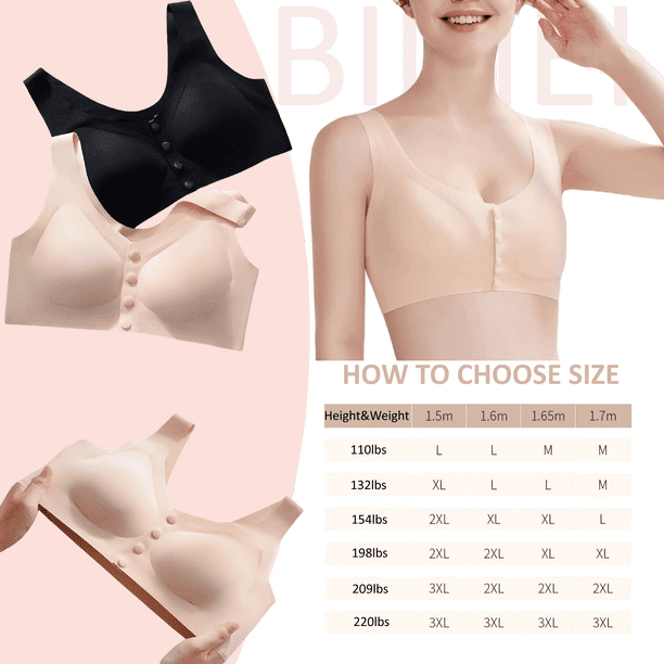 Leisure Bras for Ladies Front Buckle Fixed Cup Adjustable Straps