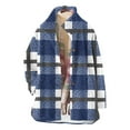 thumbnail image 3 of ZUKMRJPC Women's Mid Long Fleece Overcoat Oversized Lapel Button Down Long Plaid Jacket Casual Warm Winter Coats with Pockets, 3 of 7