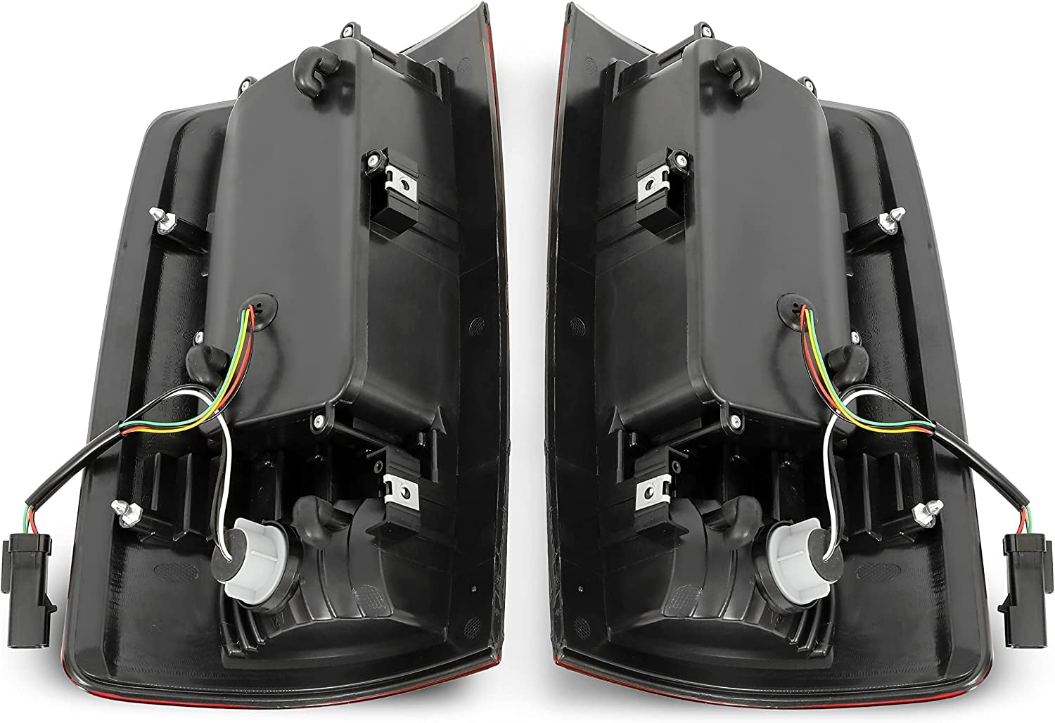 Kojem Tail Light LED Brake Turn Signal Lamp Taillight LH RH Pair Compatible with 2002-2006 Dodge Ram 1500/2003-2006 Dodge Ram 2500 3500 (Red Lens & Chrome Housing)