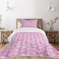 thumbnail image 3 of Ambesonne Animal Quilted Bedspread Set 2 Pcs, Girly Happy Animals, Twin Size, Pale Blue Pink, 3 of 6