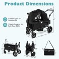 thumbnail image 3 of Gymax Wagon Stroller for 2 Kids Push Pull Double Stroller w/ Adjustable Handle Black, 3 of 10