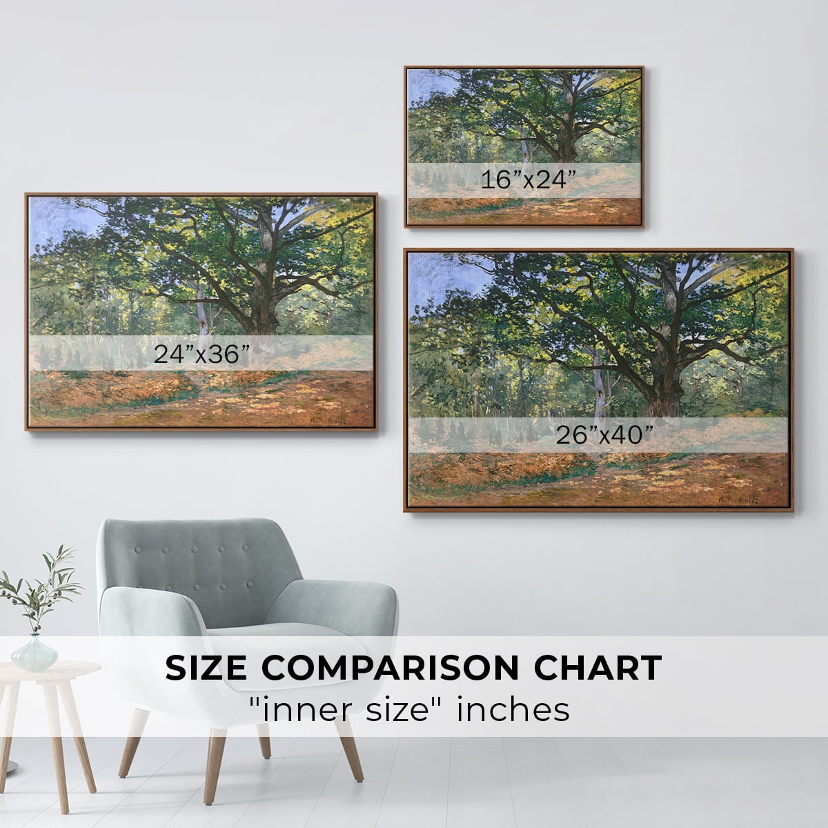 Vintage Landscape-CCXLIII By Wexford Home Framed in Walnut Wood Gallery Wrapped Canvas 25 in. x 37 in.