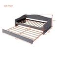 thumbnail image 3 of Twin Size Daybed with Trundle, Upholstered Teddy Fleece Twin Daybed Sofa Bed Frame with Light, Wood Slat Support, No Box Spring Needed, Easy Assembly, for Bedroom Living Room, Gray, 3 of 9