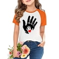 thumbnail image 2 of YUNAFFT T-shirts Décontractés à Manches Raglan Imprimé Festival Orange pour Garçons et Filles, 2 of 9
