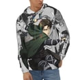 thumbnail image 2 of Attack On Titan Men's Hoodie With Color Drawstrings Sweatshirt Hooded Pullover Print Winter Coat Jacket Medium, 2 of 9