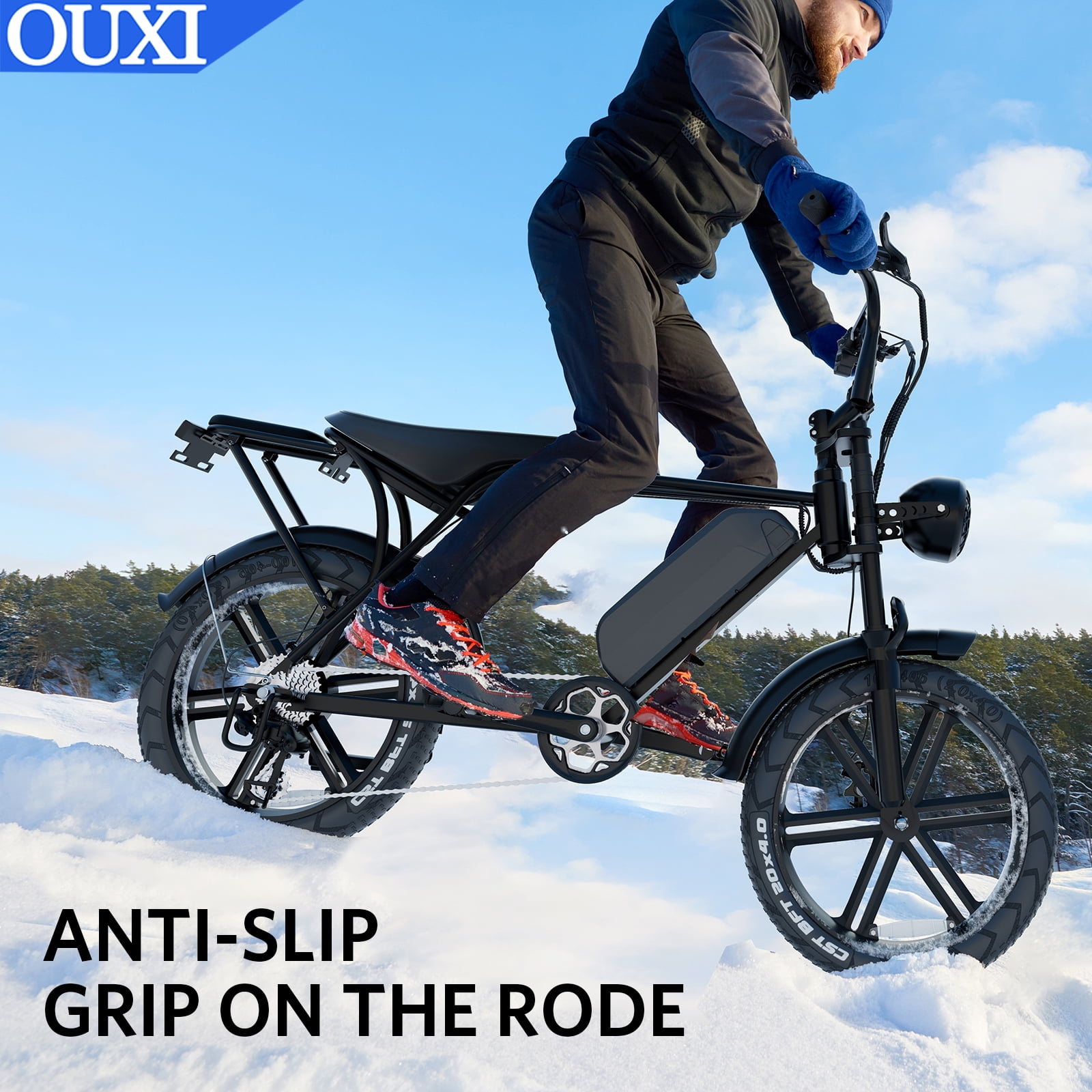 Electric Bike for Adults, V8 Max Electric Mountain Bike with Dual 48V 15Ah Removable Larger Battery, 750W 31MPH Motor Electric Bicycle For Adults, 20"x 4.0 Fat Tire E Bike 7-Speed