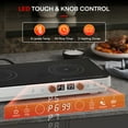 thumbnail image 3 of Induction Cooktop 2 Burners, 1800W Countertop Burners with Removable Cast Iron Griddle Pan Non-Stick, 8 Power Levels Control, 3 of 10