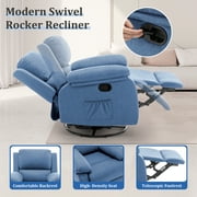 Korser Swivel Rocker Small Recliner Chair for Small Spaces for Living Room,Nursery,Blue