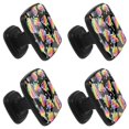 thumbnail image 2 of 4 Pcs Square Cabinet Handle Cupboard Knob Drawer Pulls Handle Rainbow Poop Drawer Knobs with Screws Furniture Decoration, 2 of 7
