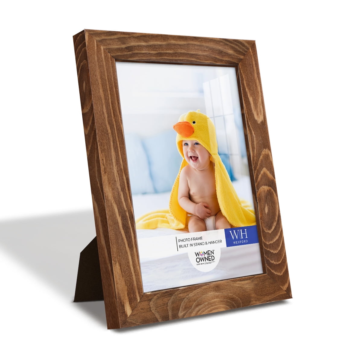 Woodgrain 5 in. x 7 in. Walnut Picture Frame Set (Set of 4)