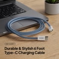 thumbnail image 3 of Powertek Fashion USB-C to USB-C Cable 6ft Blue, 60W Fast Charging Type-C Braided Cable for iPhone 15 and Newer, Galaxy, iPad, Tablets & USB-C Devices, 3 of 8
