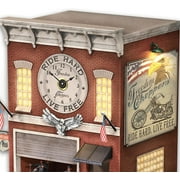 The Bradford Exchange Freedom Choppers Motorcycle Garage Cuckoo Clock with Lights, Sound, Motion 17.25-inches