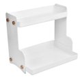 thumbnail image 2 of Desktop Storage Rack, Durable 2 Tier Cosmetic Storage Shelf Rack  for Living Room White,Black,Transparent, 2 of 7