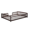 thumbnail image 4 of Bellemave Full Size Montessori with Central Entrance and Full Surrounding Guardrails, Wood Floor Bed Frame for Toddler, Low Profile Platform for Kids Bedroom(Espresso), 4 of 8